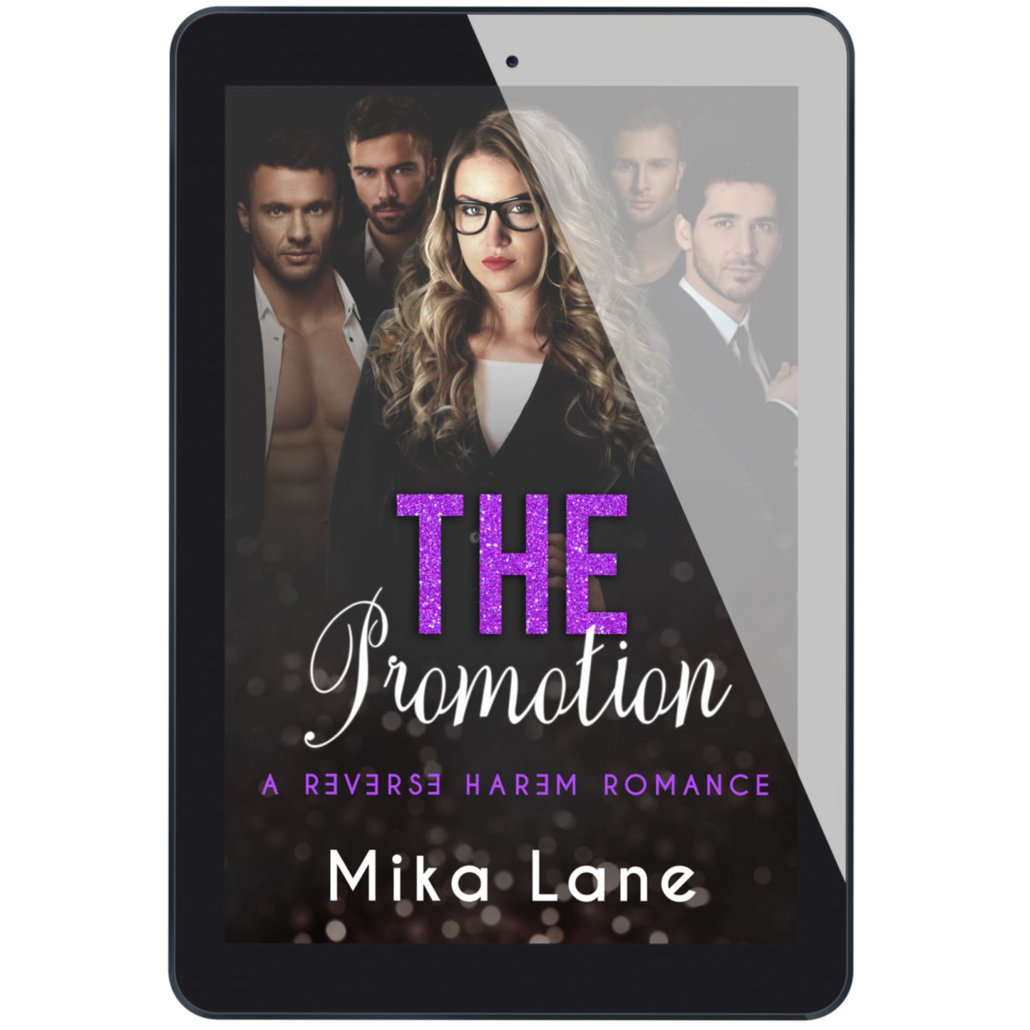 Ebook cover of 'The Promotion' by Mika Lane on a tablet screen
