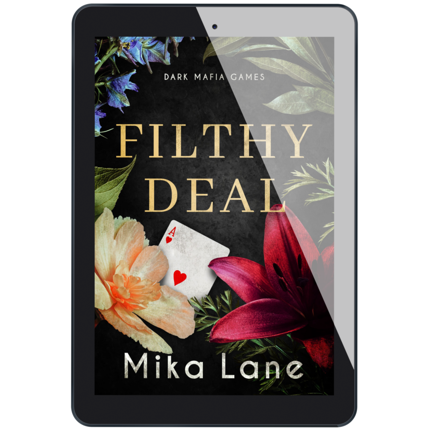 Ebook cover of 'Filthy Deal' by Mika Lane on a tablet screen