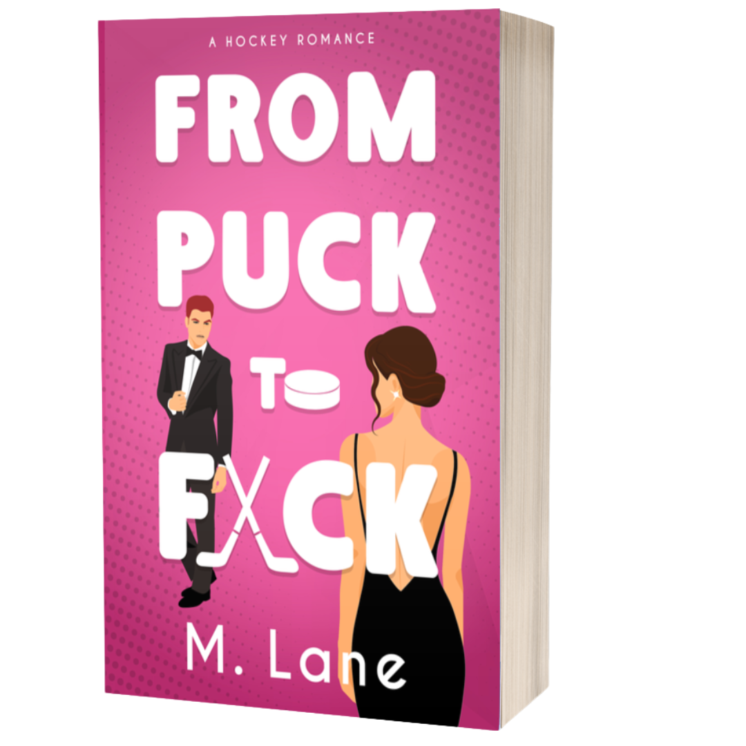 Book cover of 'From Puck to F*ck' with a pink background and illustrations of a man and woman.