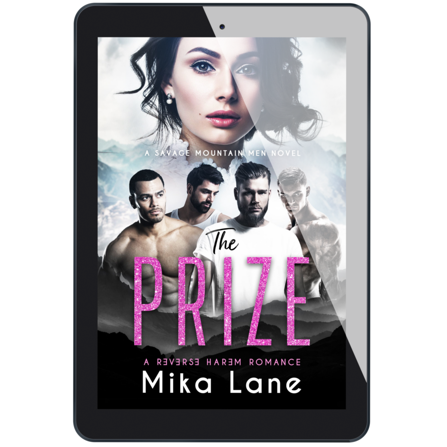 Ebook cover of 'The Prize' by Mika Lane displayed on a tablet.