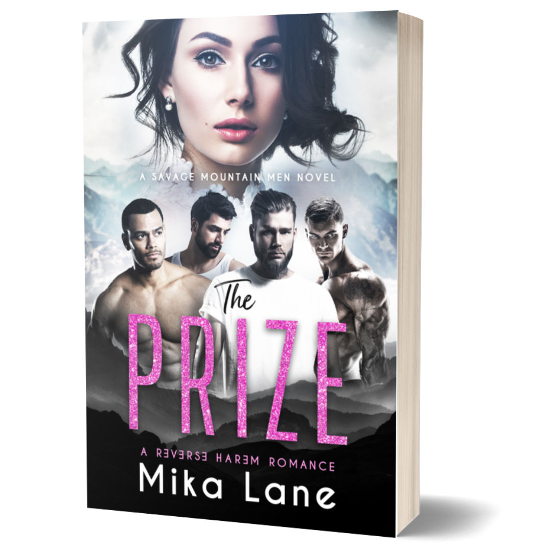 Book cover of 'The Prize' by Mika Lane featuring a woman and four men.