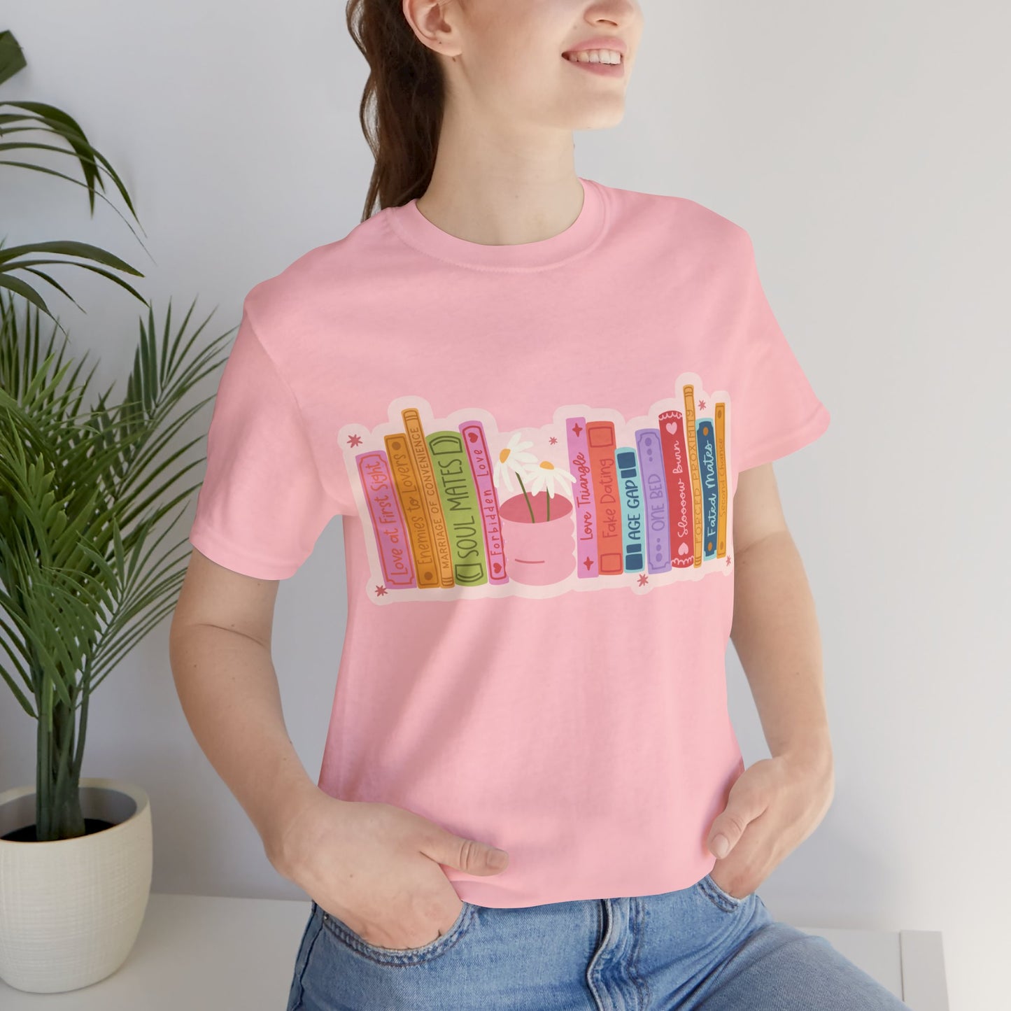 Romance Tropes Buchstapel T-Shirt