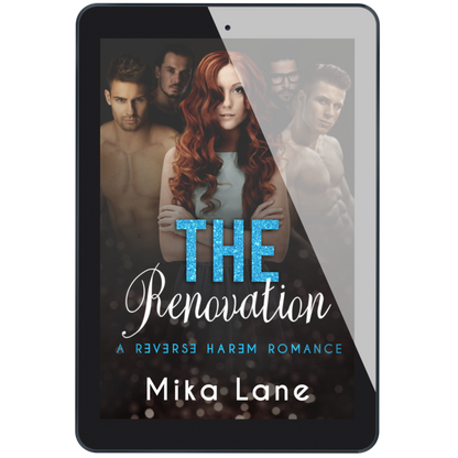 Ebook cover of 'The Renovation' by Mika Lane displayed on a tablet.