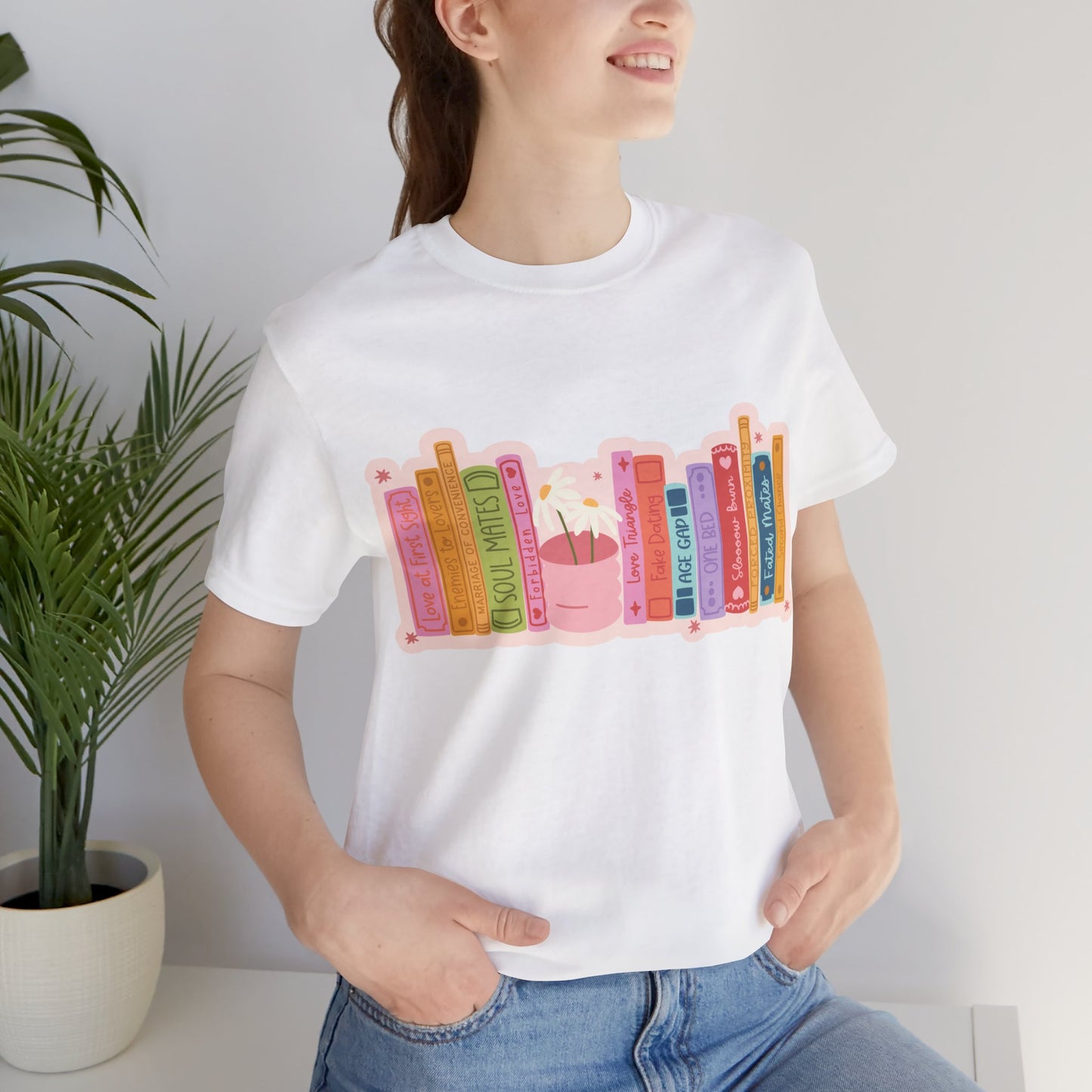 Romance Tropes Buchstapel T-Shirt