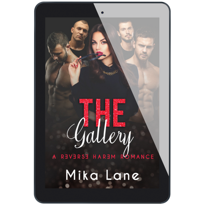 Book cover of 'The Gallery' by Mika Lane on a tablet screen