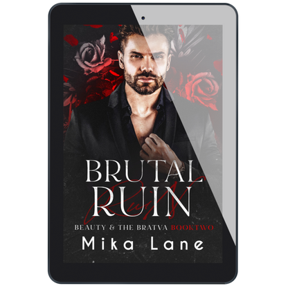 Ebook cover of 'Brutal Ruin' by Mika Lane on a tablet screen