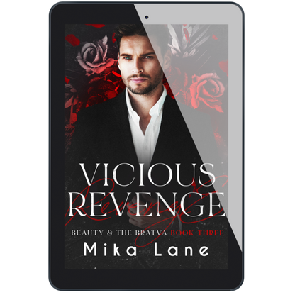 Ebook cover of 'Vicious Revenge' by Mika Lane on a tablet screen.
