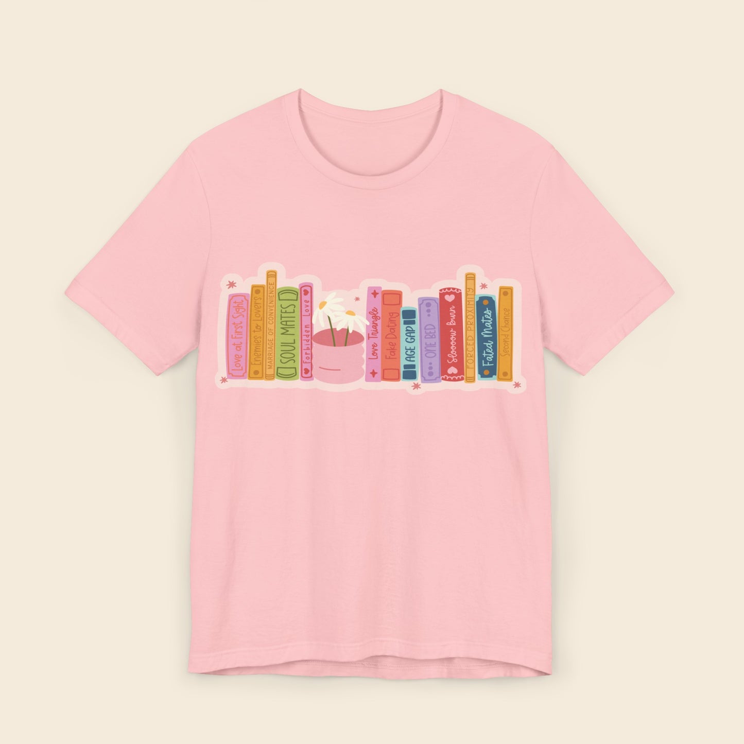 Romance Tropes Buchstapel T-Shirt