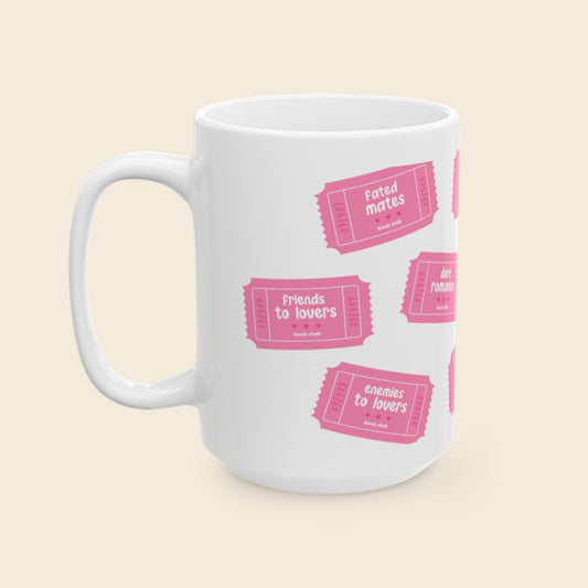 Romance Trope Tickets Mug, Large