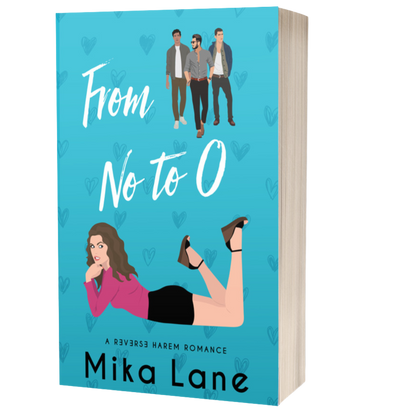 Book cover of 'From No to O' by Mika Lane with illustrations of three men and a woman on a blue background.