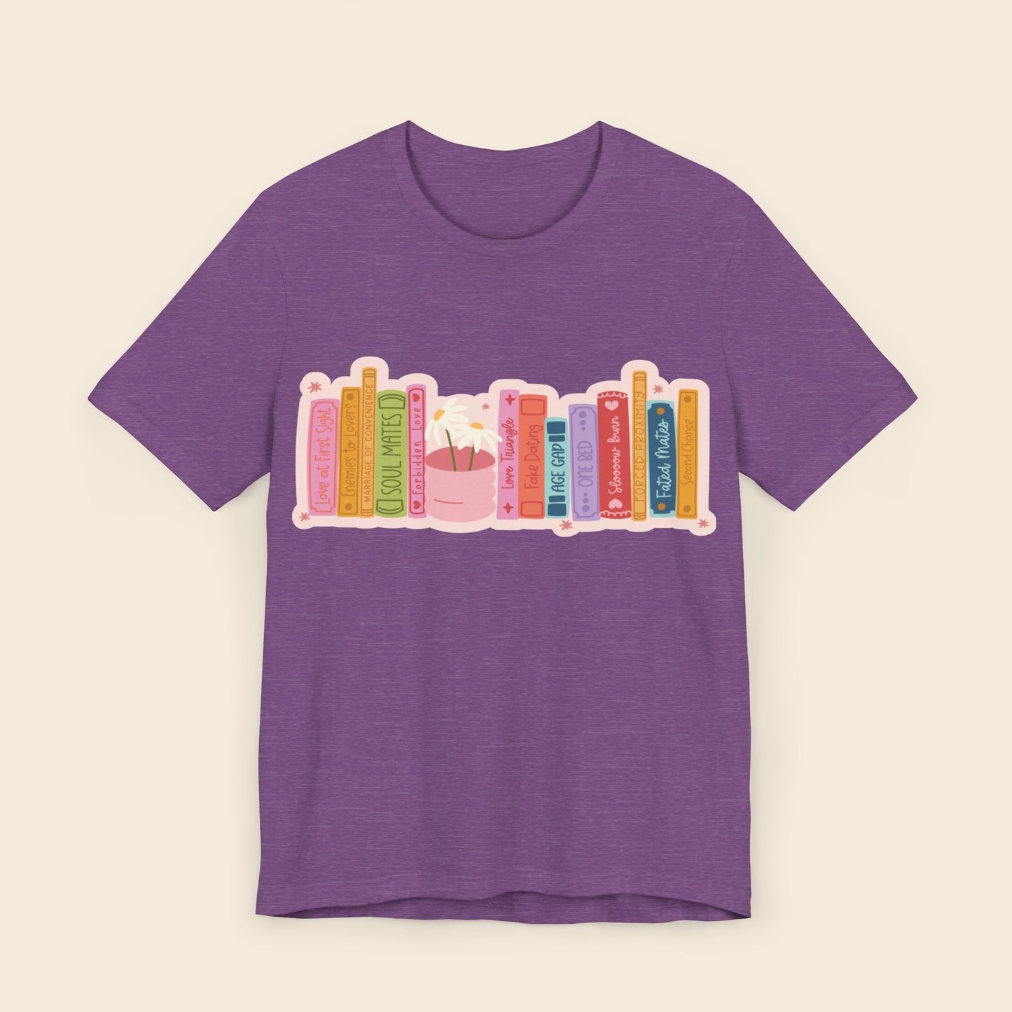 Romance Tropes Book Stack T-shirt