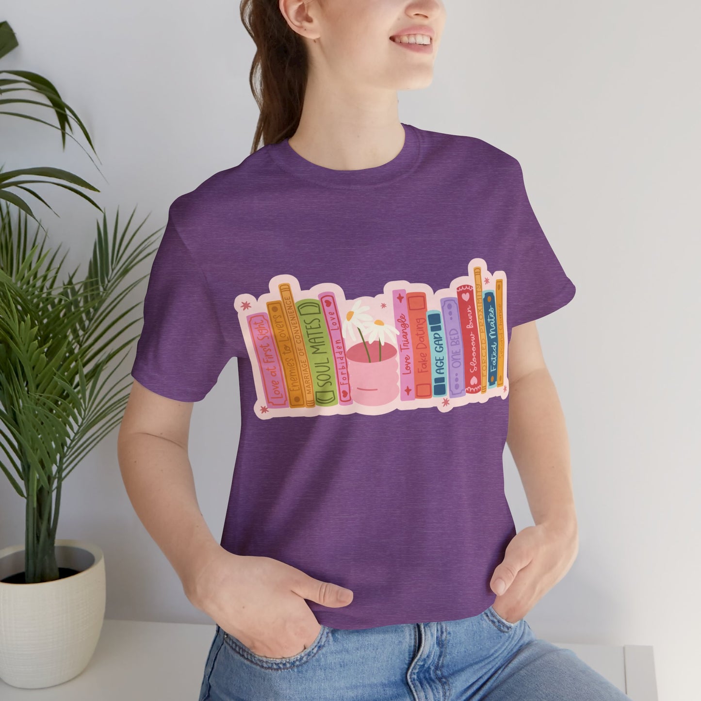 Romance Tropes Buchstapel T-Shirt