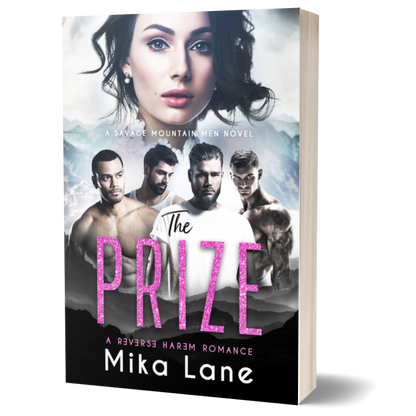 Book cover of 'The Prize' by Mika Lane featuring a woman and four men.